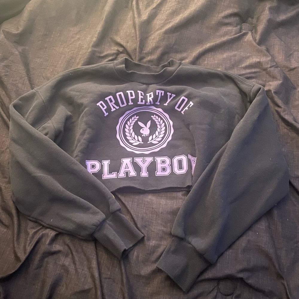 Missguided Playboy Cropped Sweatshirt